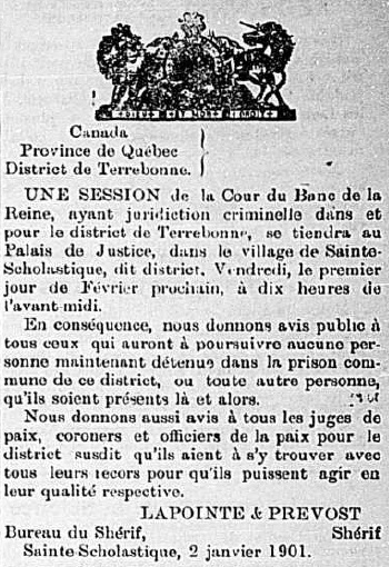 L'Avenir du Nord, 10 janvier 1901, page 3